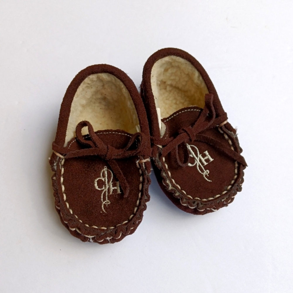 Cole Haan Mini Moc Shearling Baby Slippers